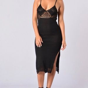 Black Crochet Dress